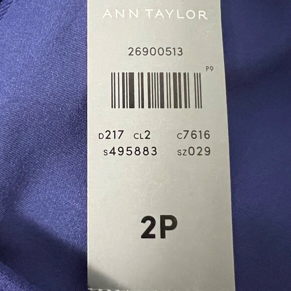 Ann Taylor Womens Petite Eyelet Fluted Sheath Dress Sleeveless Purple size 2P - Picture 11 of 12
